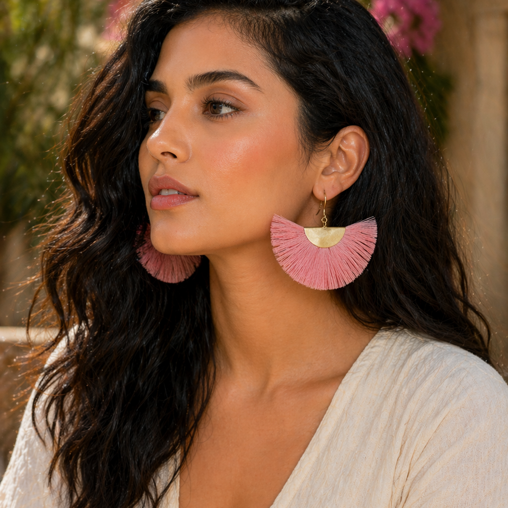 Half Moon Fan Earrings