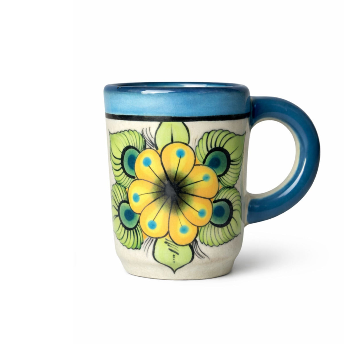 Guatemalan Hand-Painted Hummingbird Ceramic Espresso Mug