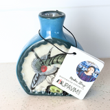 Hand-Painted Hummingbird Bud Vase