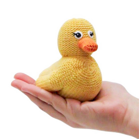 Baby Rattle Knit Rubber Ducky - Sumiye Co