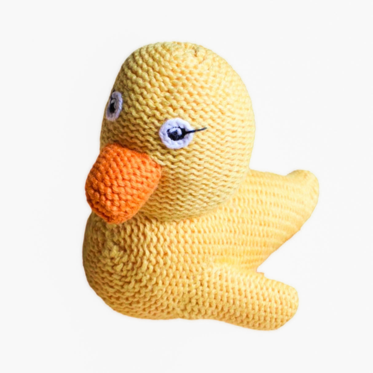 Baby Rattle Knit Rubber Ducky