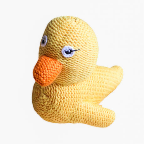 Baby Rattle Knit Rubber Ducky - Sumiye Co