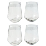 Hammered Glass Stemless Tumblers - Set of 4