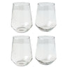 Hammered Glass Stemless Tumblers - Set of 4