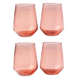 Hammered Glass Stemless Tumblers - Set of 4