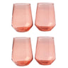 Hammered Glass Stemless Tumblers - Set of 4