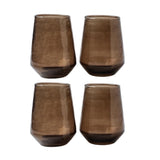 Hammered Glass Stemless Tumblers - Set of 4