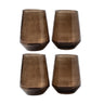 Hammered Glass Stemless Tumblers - Set of 4
