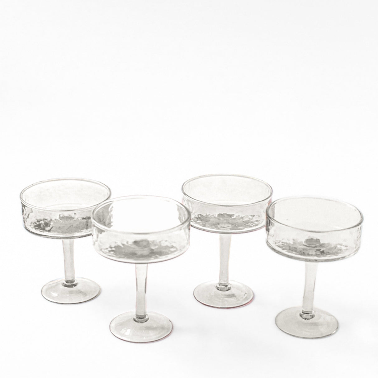 Hammered Coupe Cocktail Glasses - Set of 4