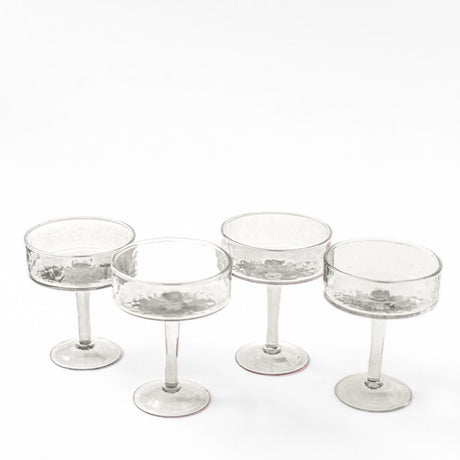 Hammered Coupe Cocktail Glasses - Set of 4