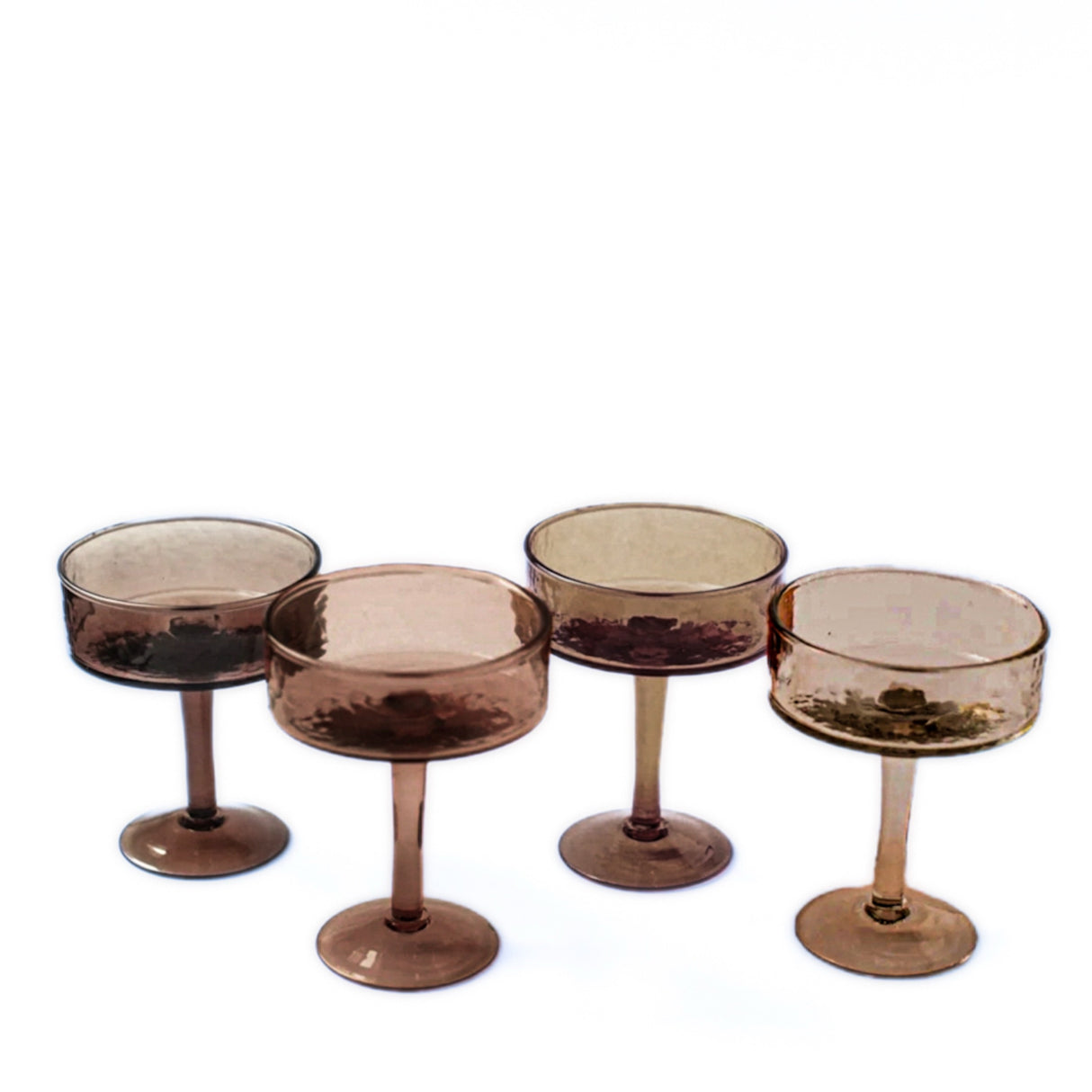 Hammered Coupe Cocktail Glasses - Set of 4