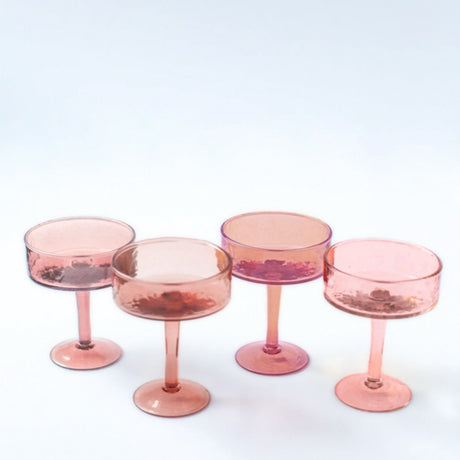 Hammered Coupe Cocktail Glasses - Set of 4