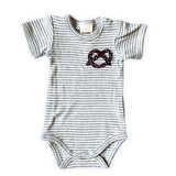 Embroidered Baby Onesie- Pretzel Gray - Sumiye Co