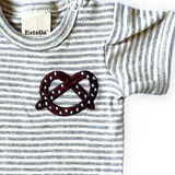 Embroidered Baby Onesie- Pretzel Gray - Sumiye Co