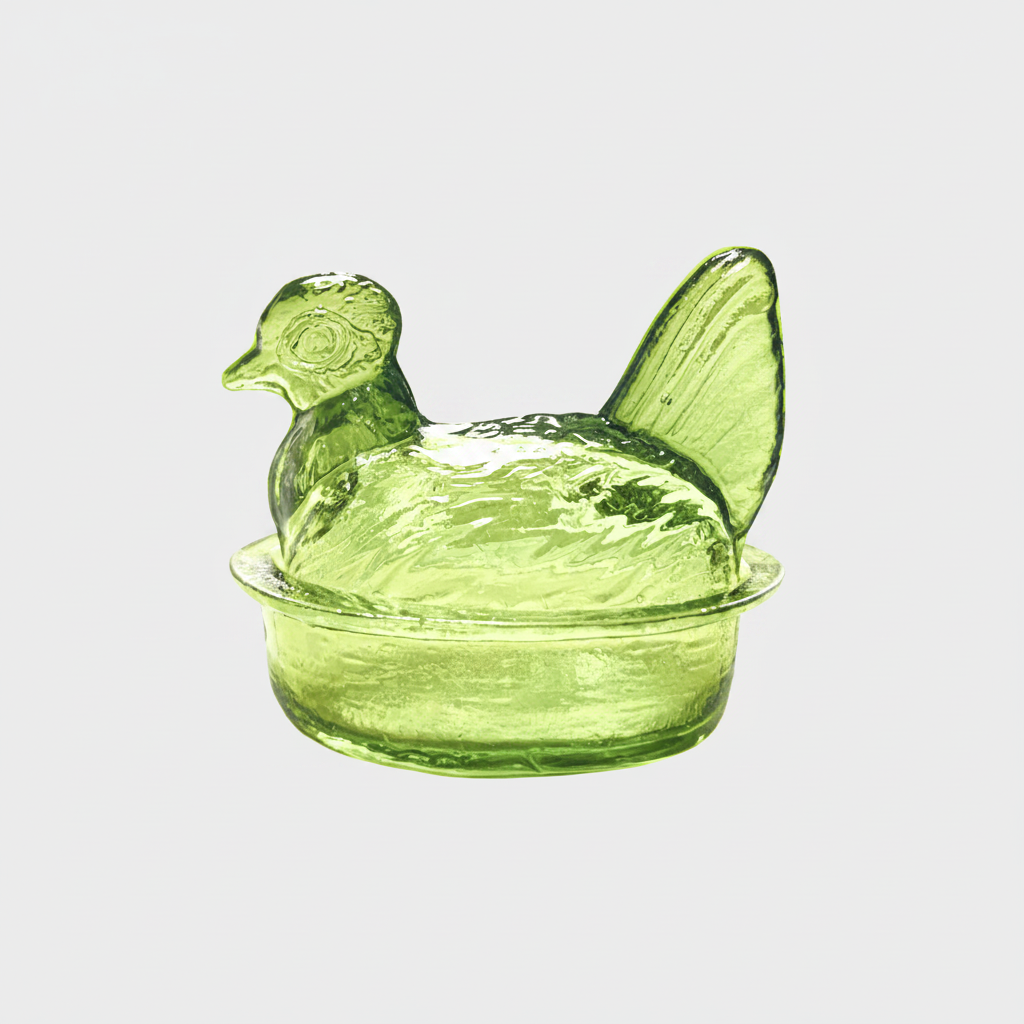 Nesting Hen Bowl & Lid - EUCALYPTUS | Hand Blown Glass - Colombia - Sumiye Co