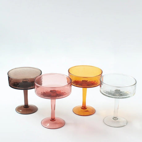 Hammered Coupe Cocktail Glasses - Set of 4