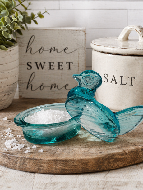 Nesting Hen Bowl & Lid - GLACIER BLUE | Hand Blown Glass - Colombia - Sumiye Co