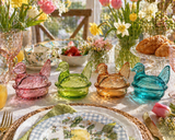 Nesting Hen Bowl & Lid - ROSE | Hand Blown Glass - Colombia - Sumiye Co