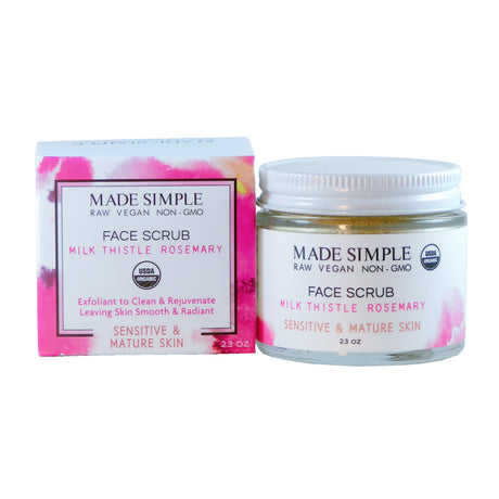 Organic Exfoliating Face Scrub – Sensitive & Mature Skin (2.3 oz) - Sumiye Co