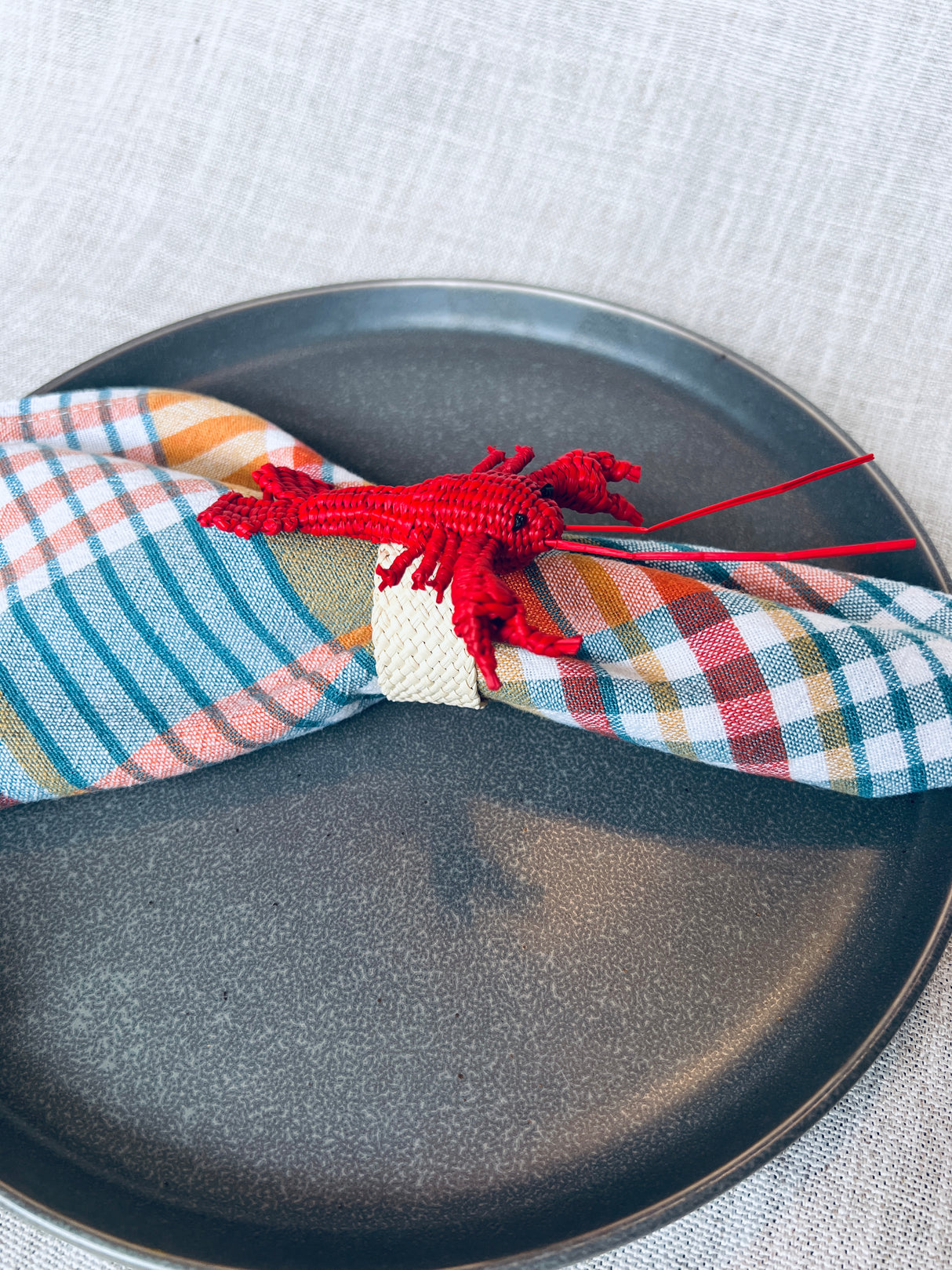 Handwoven Lobster Napkin Ring – Artisan Table Decor Colombia