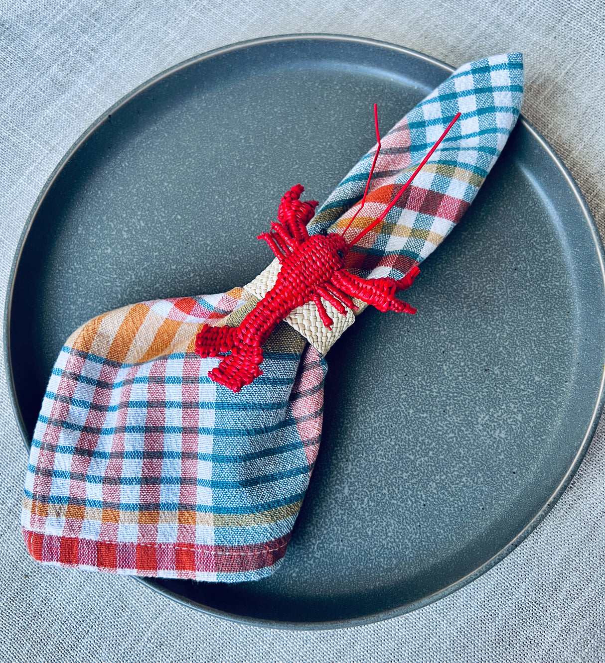 Handwoven Lobster Napkin Ring – Artisan Table Decor Colombia