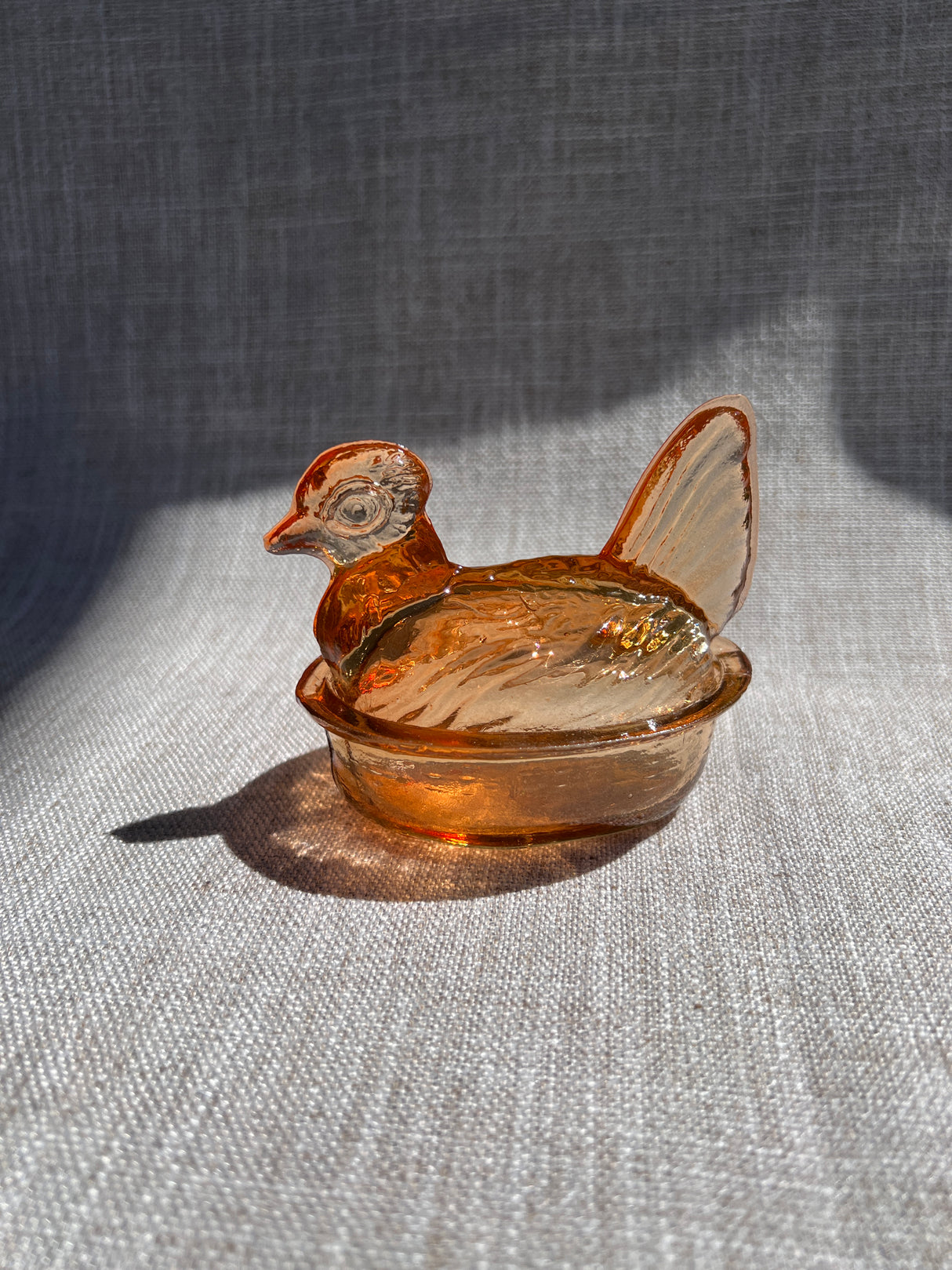 Nesting Hen Bowl & Lid - MAPLE | Hand Blown Glass - Colombia