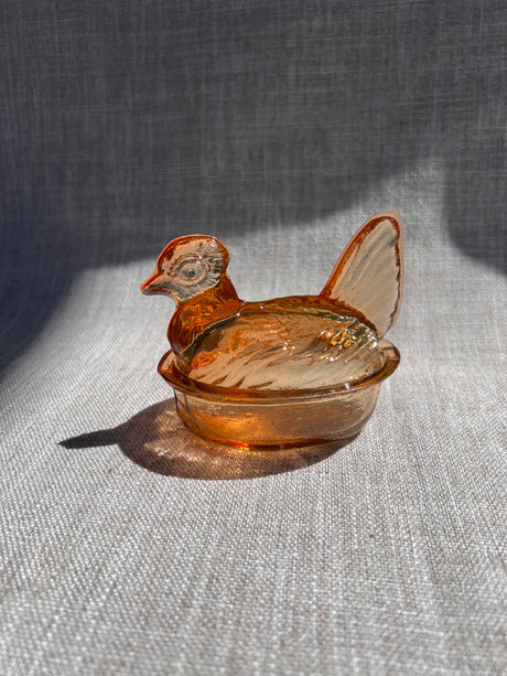 Nesting Hen Bowl & Lid - MAPLE | Hand Blown Glass - Colombia - Sumiye Co