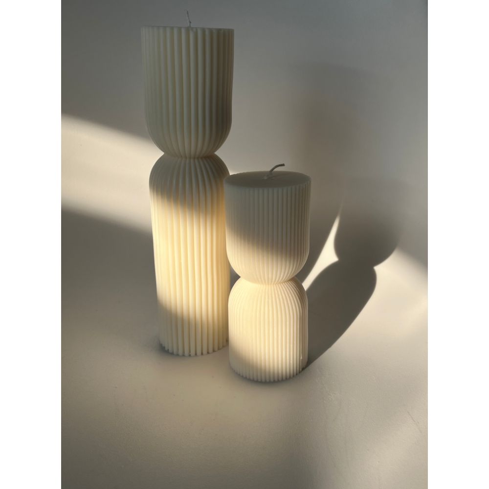 Aaram Lux 'Striped Column' Pillar Decorative Candle