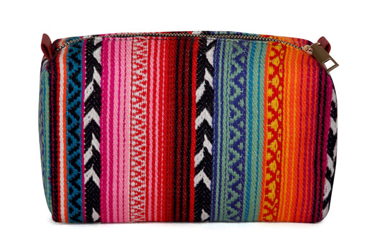 Travel Beauty Pouch- Multi Arrow Sarape, 8 x 3 x 5 inch (Set of 2) by The Artisen
