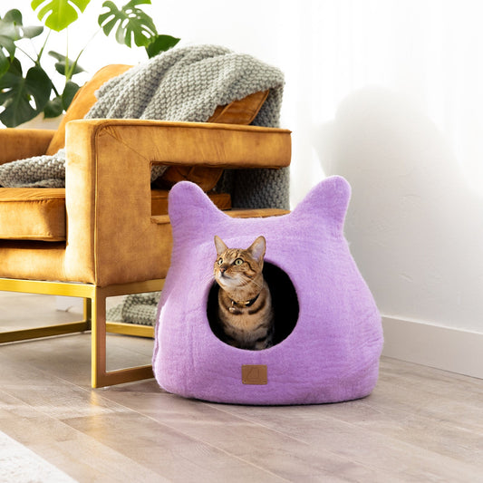 Whimsical Cat Ear Cave Bed - Lilac Purple