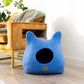 Whimsical Cat Ear Cave Bed - Sky Blue