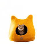 Whimsical Cat Ear Cave Bed- Fire Orange - Sumiye Co