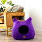 Whimsical Cat Ear Cave Bed - Plum Purple