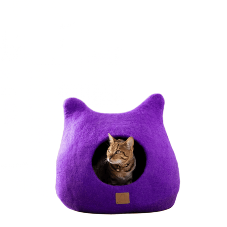 Whimsical Cat Ear Cave Bed - Plum Purple - Sumiye Co