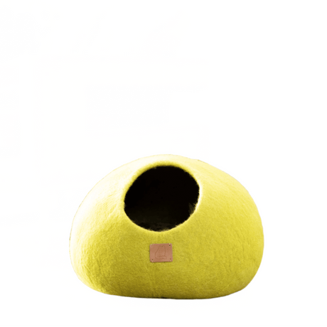 Premium Felted Wool Cat Cave Bed - Citrus Green - Sumiye Co