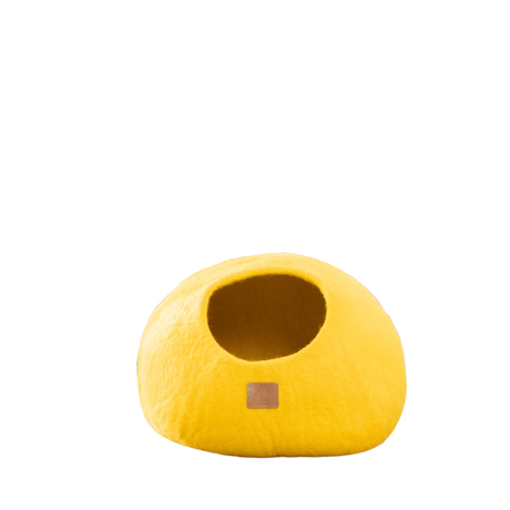 Premium Felted Wool Cat Cave Bed - Sunny Yellow - Sumiye Co