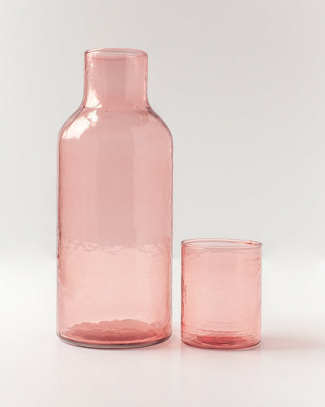 Glass Carafe & Drinking Glass - Blush - Sumiye Co