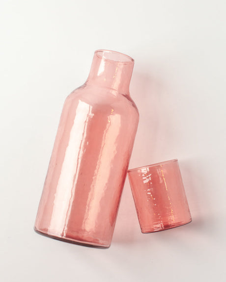Glass Carafe & Drinking Glass - Blush - Sumiye Co