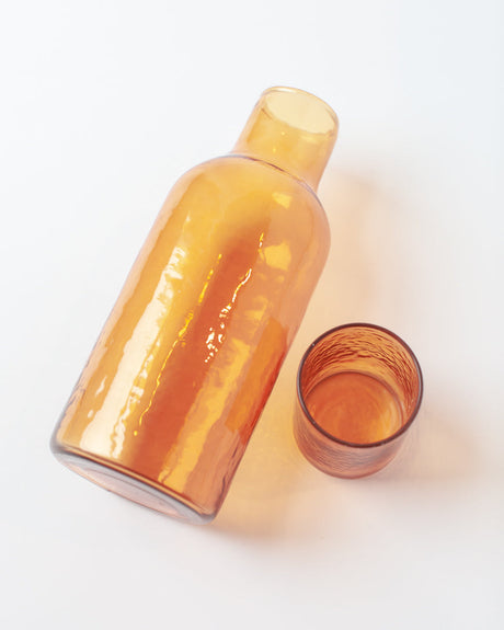 Glass Carafe & Drinking Glass - Amber - Sumiye Co