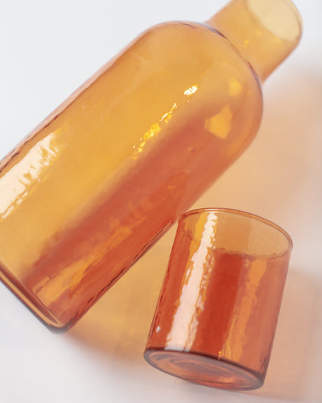 Glass Carafe & Drinking Glass - Amber - Sumiye Co
