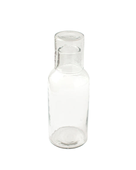 Hammered Handblown Glass - Clear | Carafe & Drinking Glass / Lid - Sumiye Co