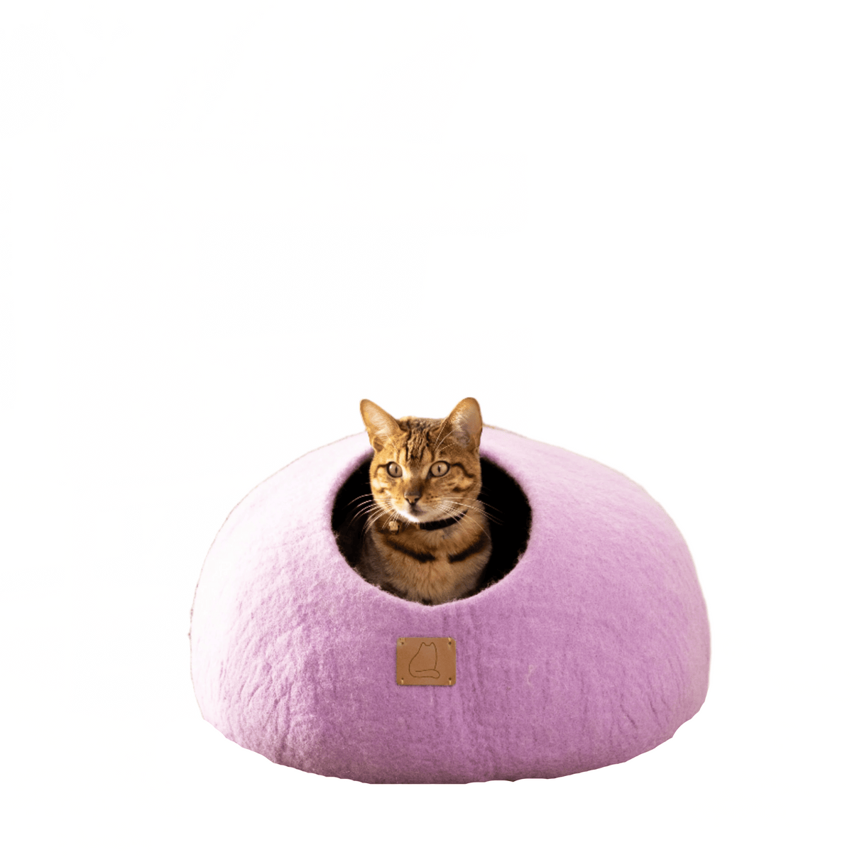 Premium Felted Wool Cat Cave Bed - Lilac Purple - Sumiye Co