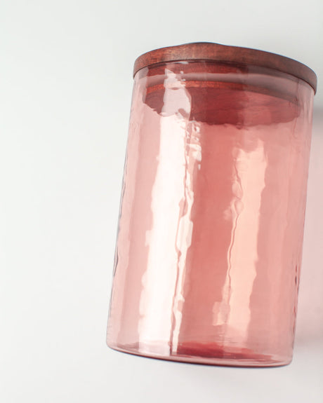Glass Large Canister + Wooden - Blush - Sumiye Co