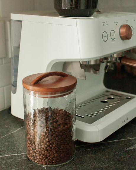 Glass Large Canister + Wooden Lid - Smoke - Sumiye Co