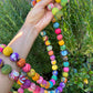 Decorative Beads Garland (6 ft) | Kantha Fabric & Recycled Wood - Sumiye Co
