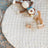 Quilted Round Padded Linen Play Mat 35" D  - Natural Chambray - Sumiye Co
