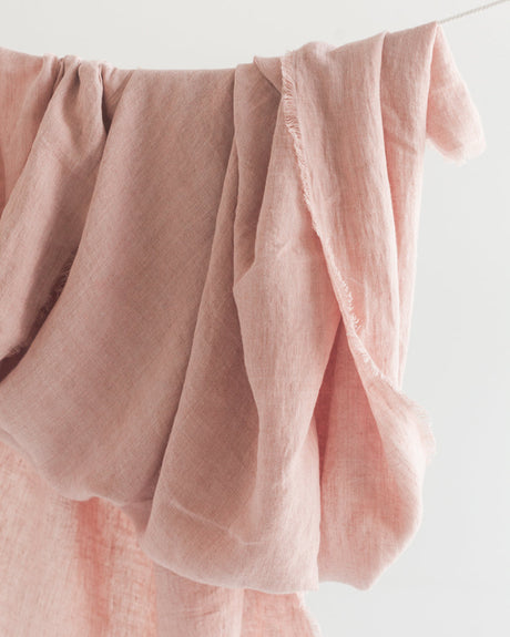 Stone Washed Linen Throw - Blush - Sumiye Co