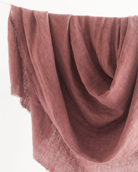 Stone Washed Linen Throw - Ash Rose - Sumiye Co