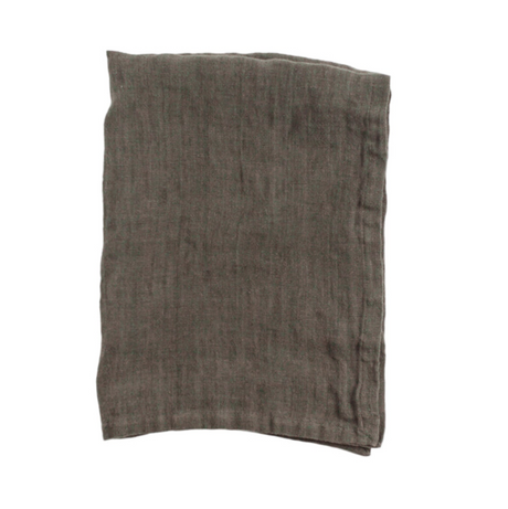 Stone Washed Linen Tea Towel - Iron Ore