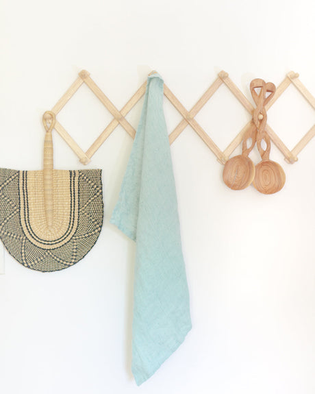 Stone Washed Linen Tea Towel - Ocean Spray - Sumiye Co